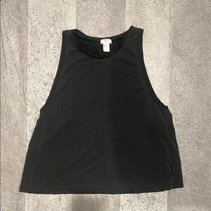 Soft dark gray work out tank top